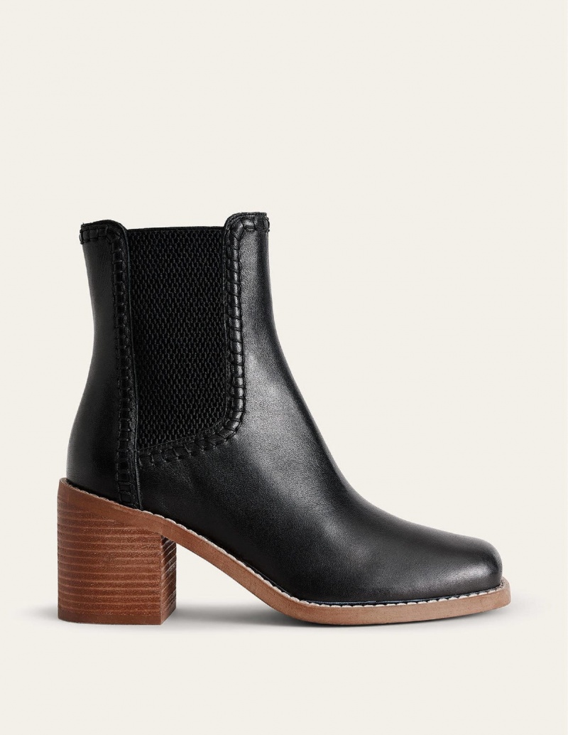 Boden Block-Heel Chelsea Stiefel Damen Schwarz | YATNI-2867
