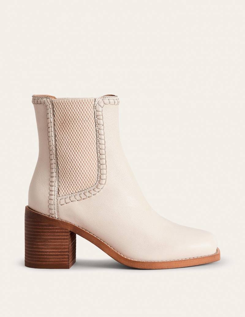 Boden Block-Heel Chelsea Stiefel Damen Weiß | XYCLW-2659