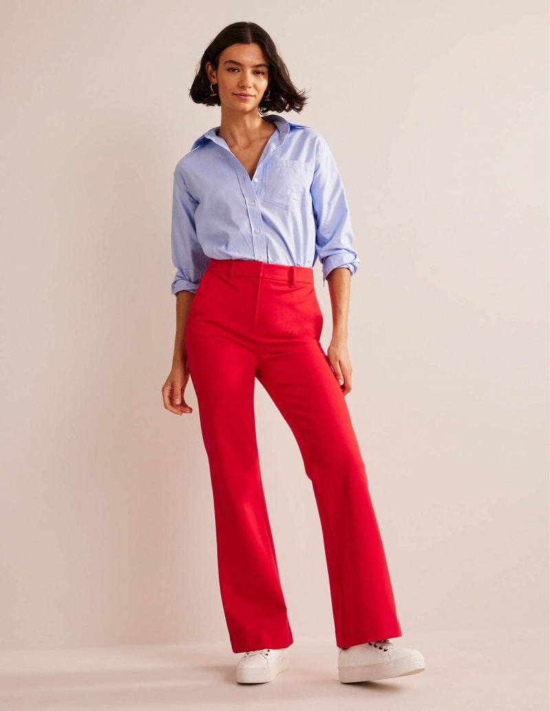 Boden Brompton Ponte Hose Damen Rot | QPNMK-6985