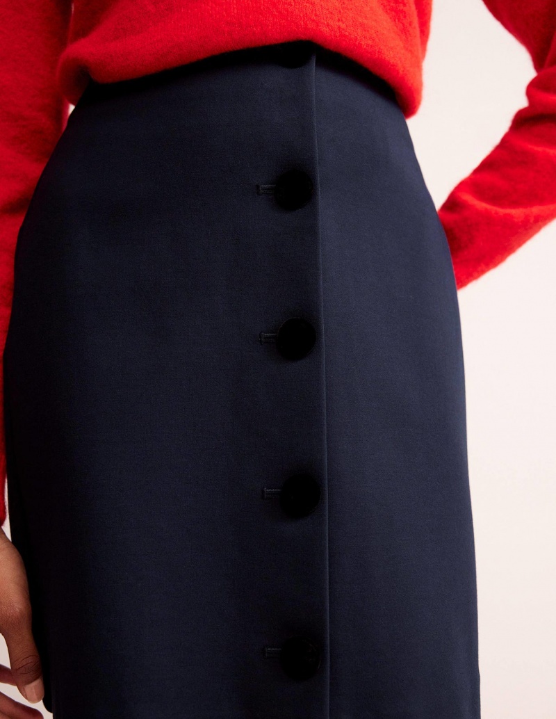 Boden Buttoned Ponte Mini GolfSkirts Damen Navy | JNWOZ-5086