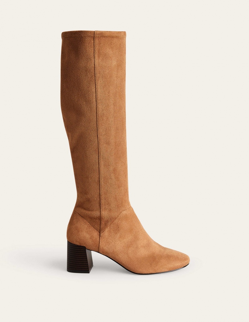 Boden Cara Absatz Stretch Kniehohe Stiefel Damen Khaki | UEOAI-3620
