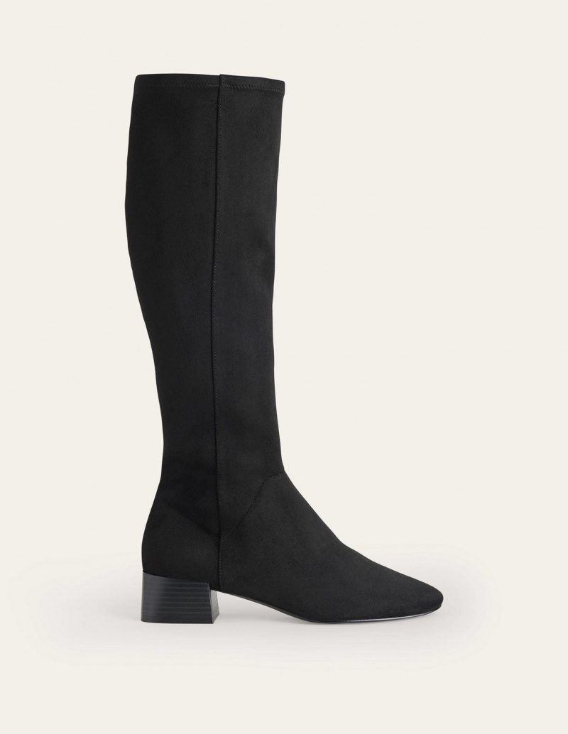 Boden Cara Flache Stretch Kniehohe Stiefel Damen Schwarz | CPUSH-9640