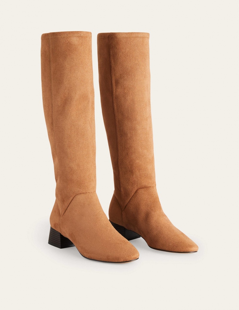 Boden Cara Flache Stretch Kniehohe Stiefel Damen Khaki | JKRWB-7849