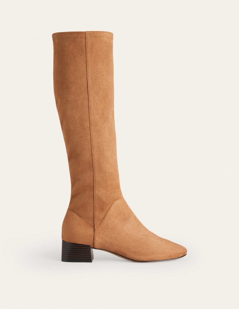 Boden Cara Flache Stretch Kniehohe Stiefel Damen Khaki | JKRWB-7849