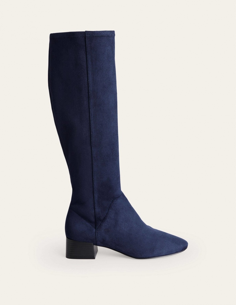 Boden Cara Flache Stretch Kniehohe Stiefel Damen Navy | HMSZC-0648