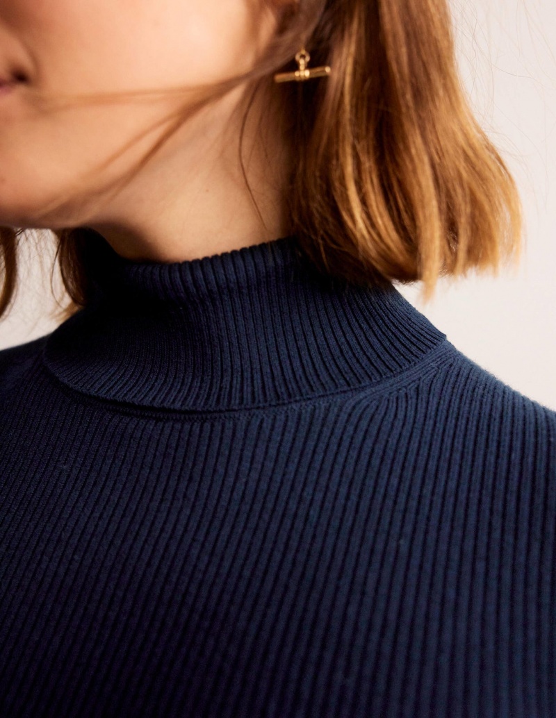 Boden Catriona Roll Neck Pullover Damen Navy | TJCXH-7460