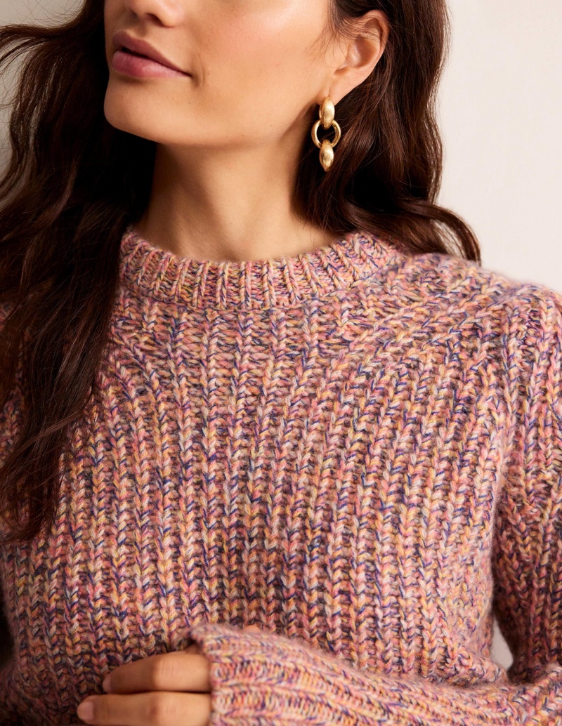 Boden Chunky-Rib Cashmere Pullover Damen Rosa | CWXDE-4580