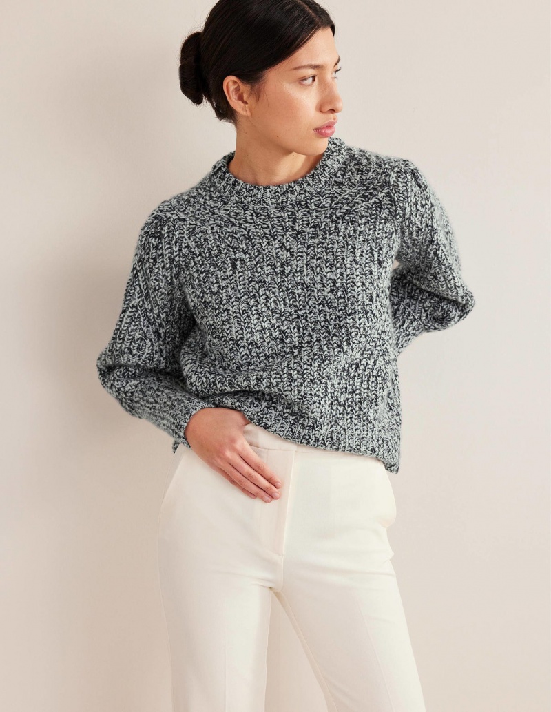 Boden Chunky-Rib Cashmere Pullover Damen Grau | UISLJ-5087