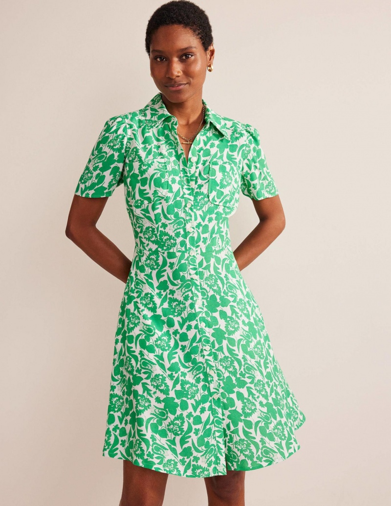 Boden Clara Shirts Kleid Damen Grün | MFGWZ-7420
