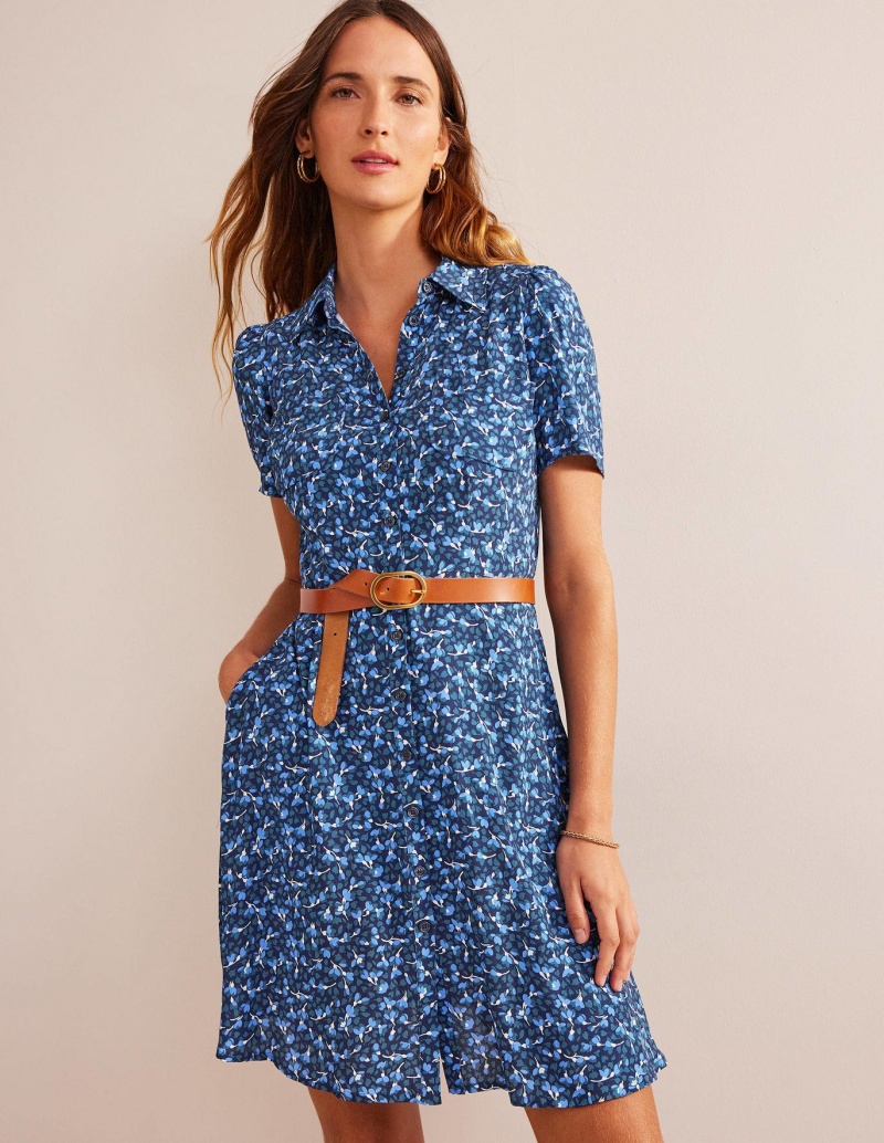 Boden Clara Shirts Kleid Damen Navy | YPHAO-9710