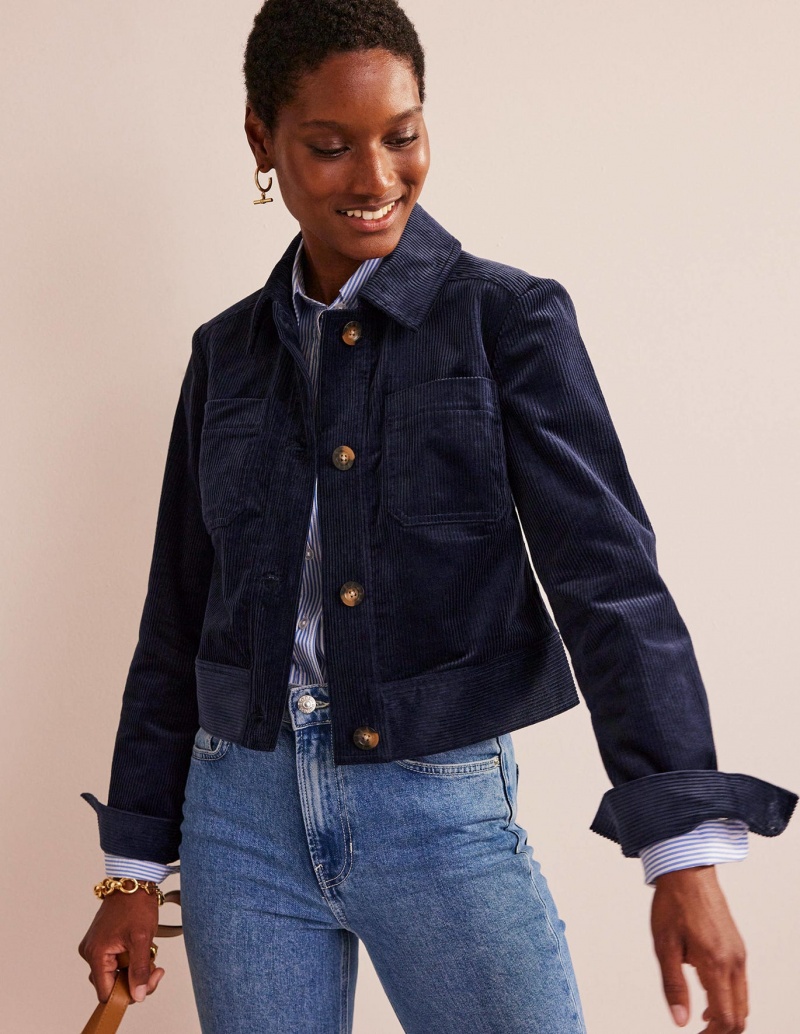 Boden Corduroy Jacke Damen Navy | MWACZ-9107