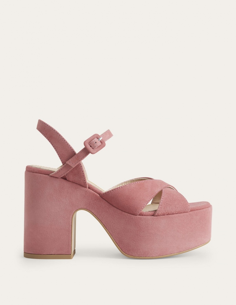 Boden Cross Riemen Plattform Hohe Schuhe Damen Rosa | EXBUG-6590