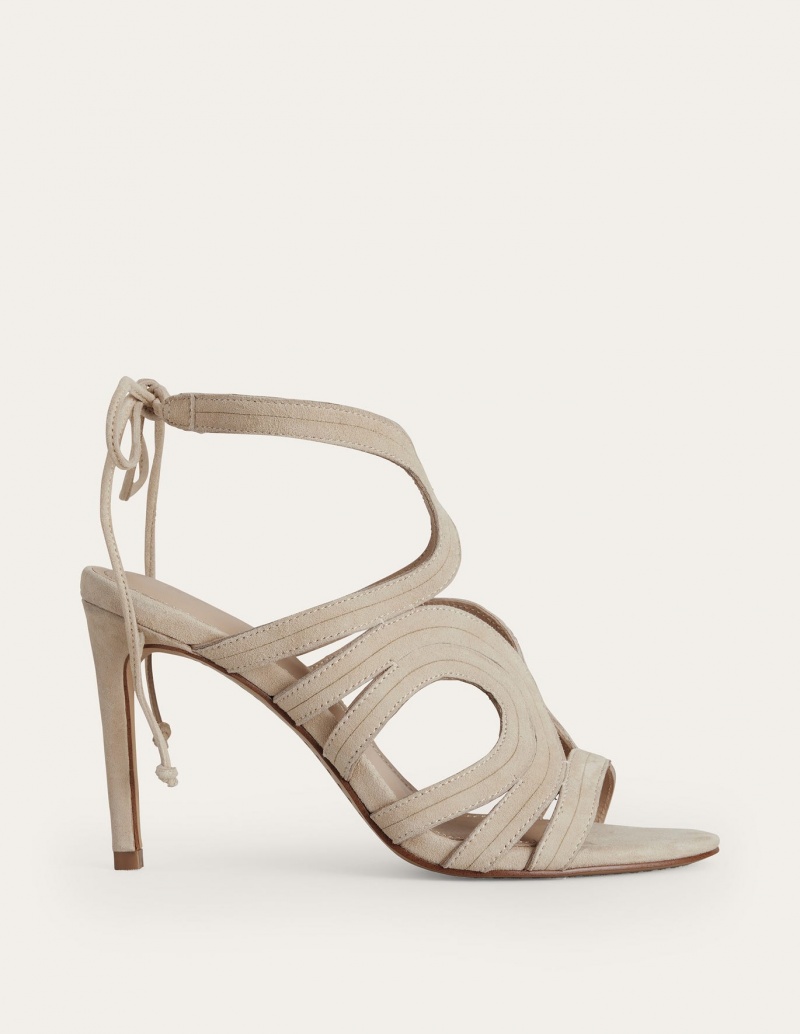 Boden Cut Out Absatz Sandalen Damen Beige | HWRFS-0173