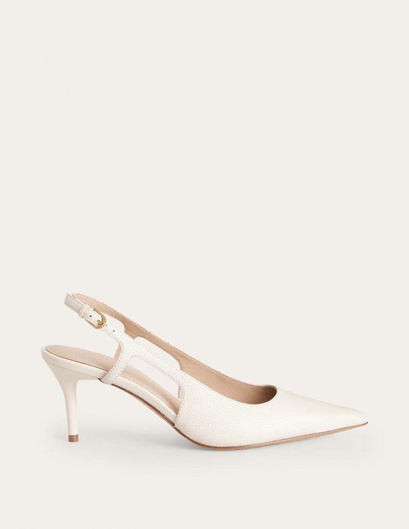 Boden Cut-out Sling Back Hohe Schuhe Damen Weiß | MOFRW-5120