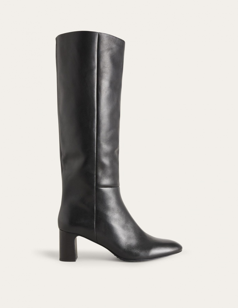 Boden Erica Knee High Lederstiefel Damen Schwarz | TXORY-4310