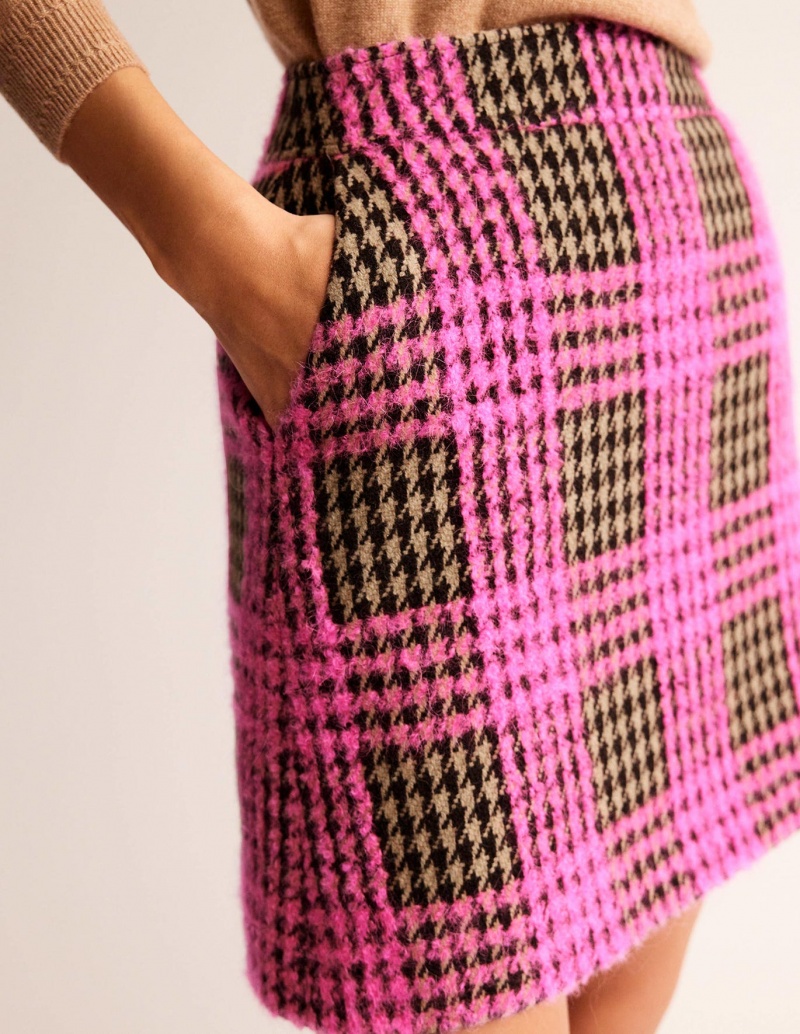 Boden Estella Check Mini GolfSkirts Damen Rosa | ZGLCM-7415