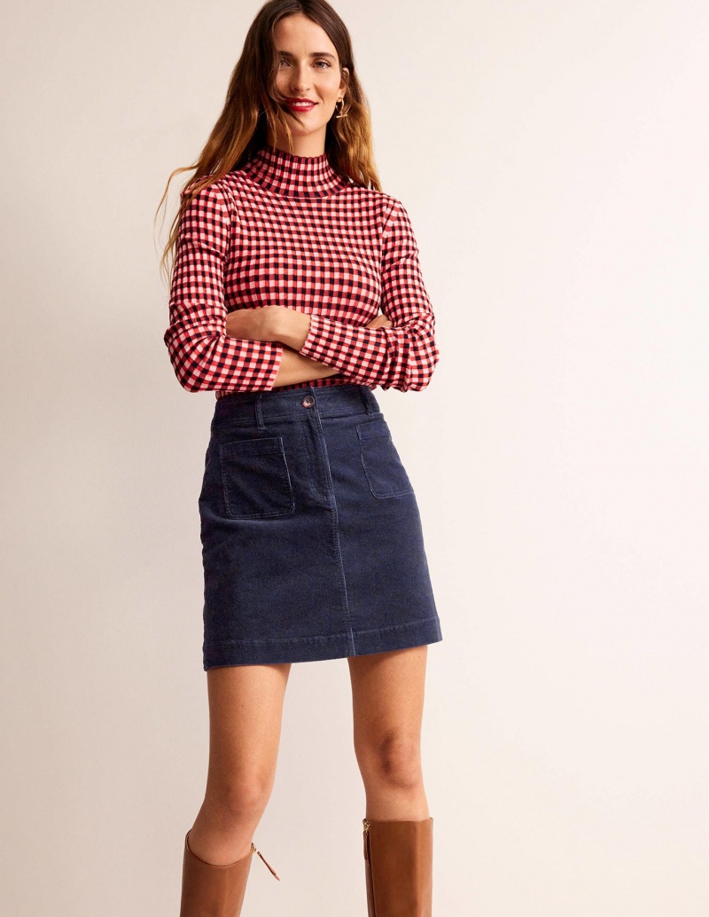 Boden Estella Cord Mini GolfSkirts Damen Navy | LYDHA-8673