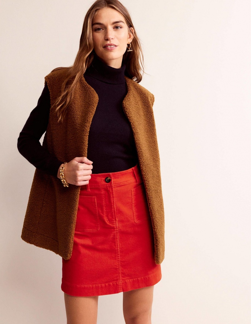 Boden Estella Cord Mini GolfSkirts Damen Orange | ZDFKP-3521