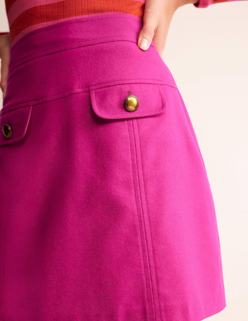 Boden Estella Wolle Mini GolfSkirts Damen Fuchsie | XHIQO-0519