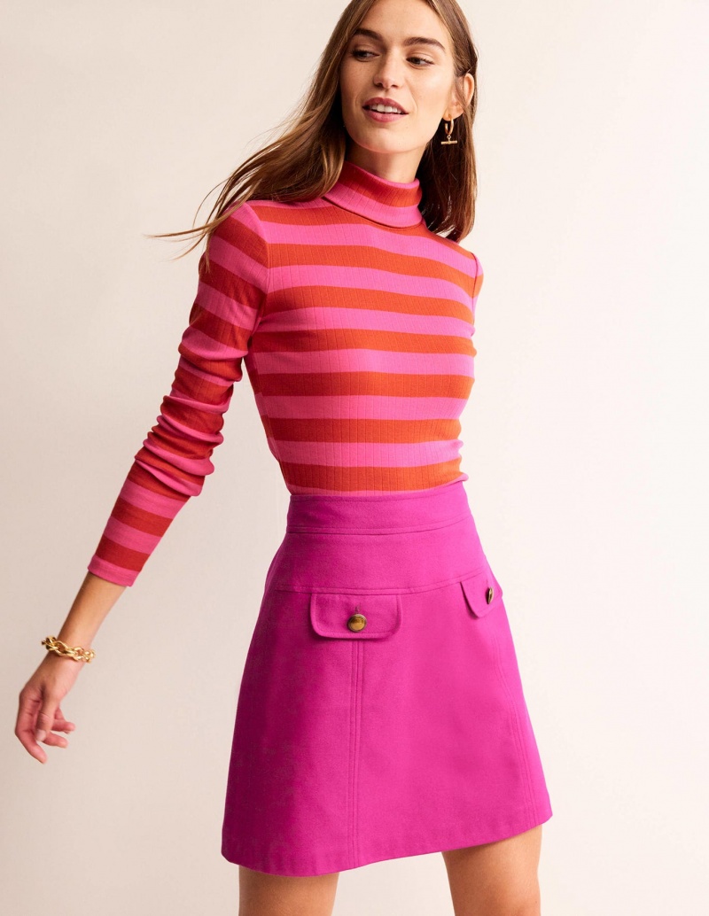 Boden Estella Wolle Mini GolfSkirts Damen Fuchsie | XHIQO-0519
