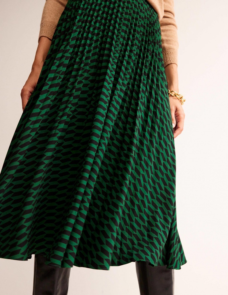 Boden Falten Midi GolfSkirts Damen Hellgrün | FCYAJ-1023