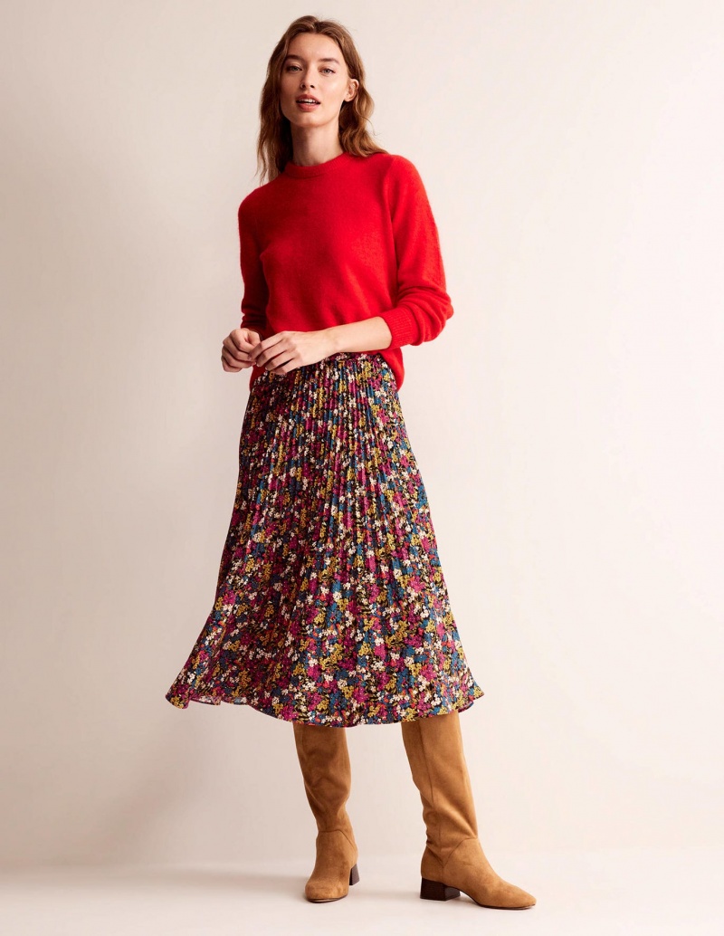 Boden Falten Midi GolfSkirts Damen Mehrfarbig | EIDGK-4726