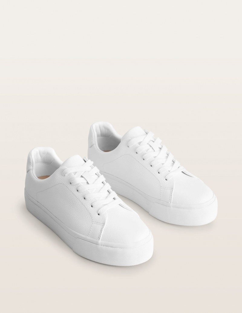 Boden Flatform Trainers Flache Schuhe Damen Weiß | QNRJA-0756