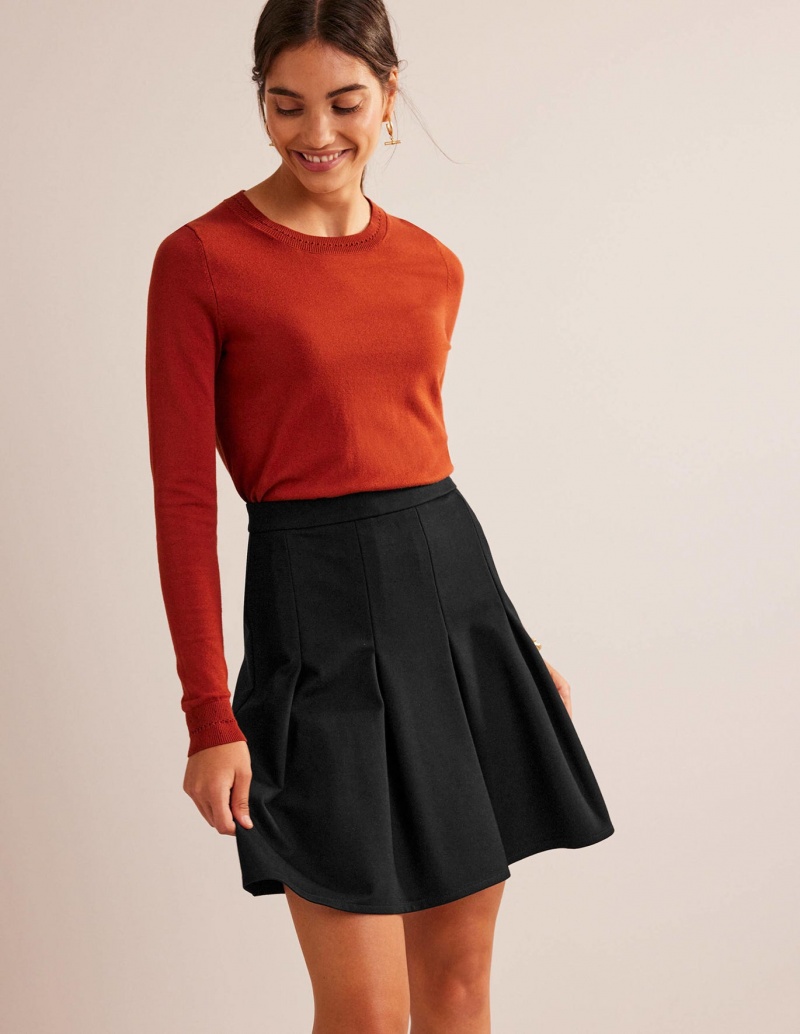 Boden Flippy Ponte Mini GolfSkirts Damen Schwarz | LXAIB-7329
