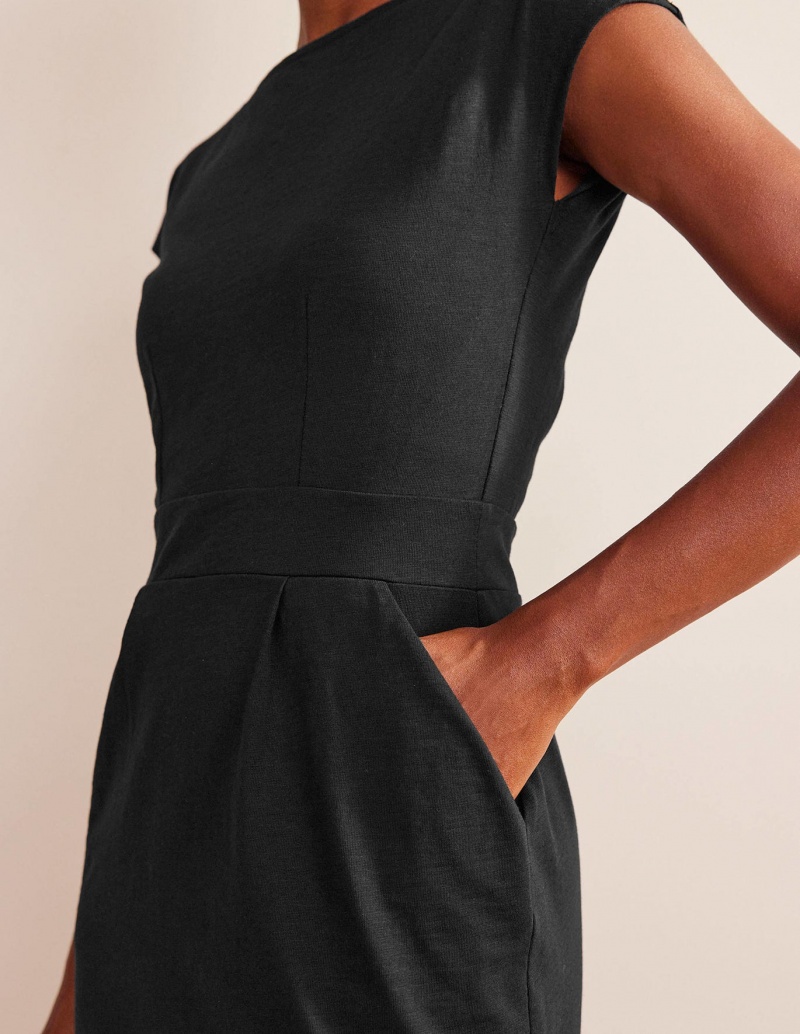 Boden Florrie Jersey Kleid Damen Schwarz | FPLOD-9735