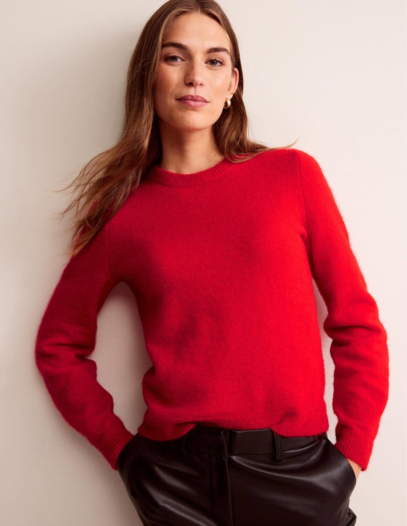 Boden Fluffy Bow Back Pullover Damen Rot | BAZFW-7134
