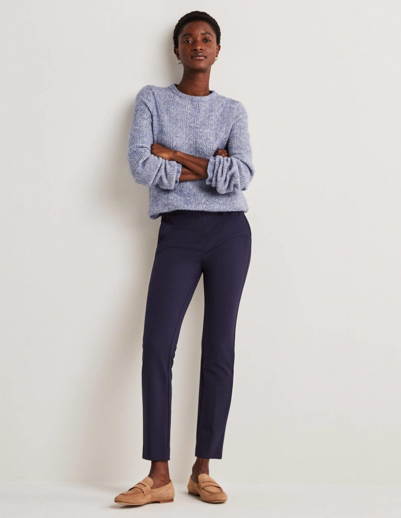 Boden Hampshire 7/8 Ponte Hose Damen Navy | QPLTC-2386