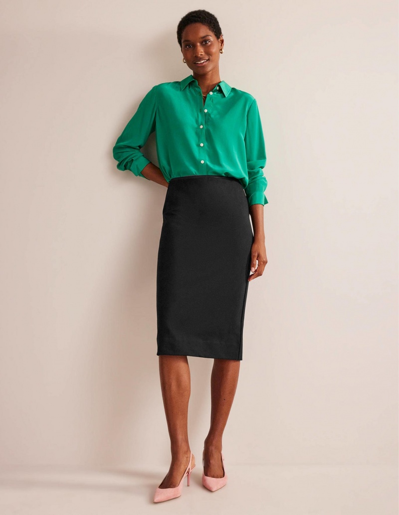 Boden Hampshire Ponte Column GolfSkirts Damen Schwarz | MZAGF-1298
