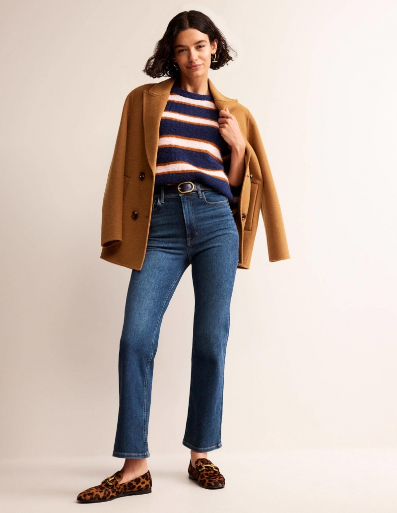 Boden High Rise True Gerade Jeans Damen Indigo | JEYVC-8536