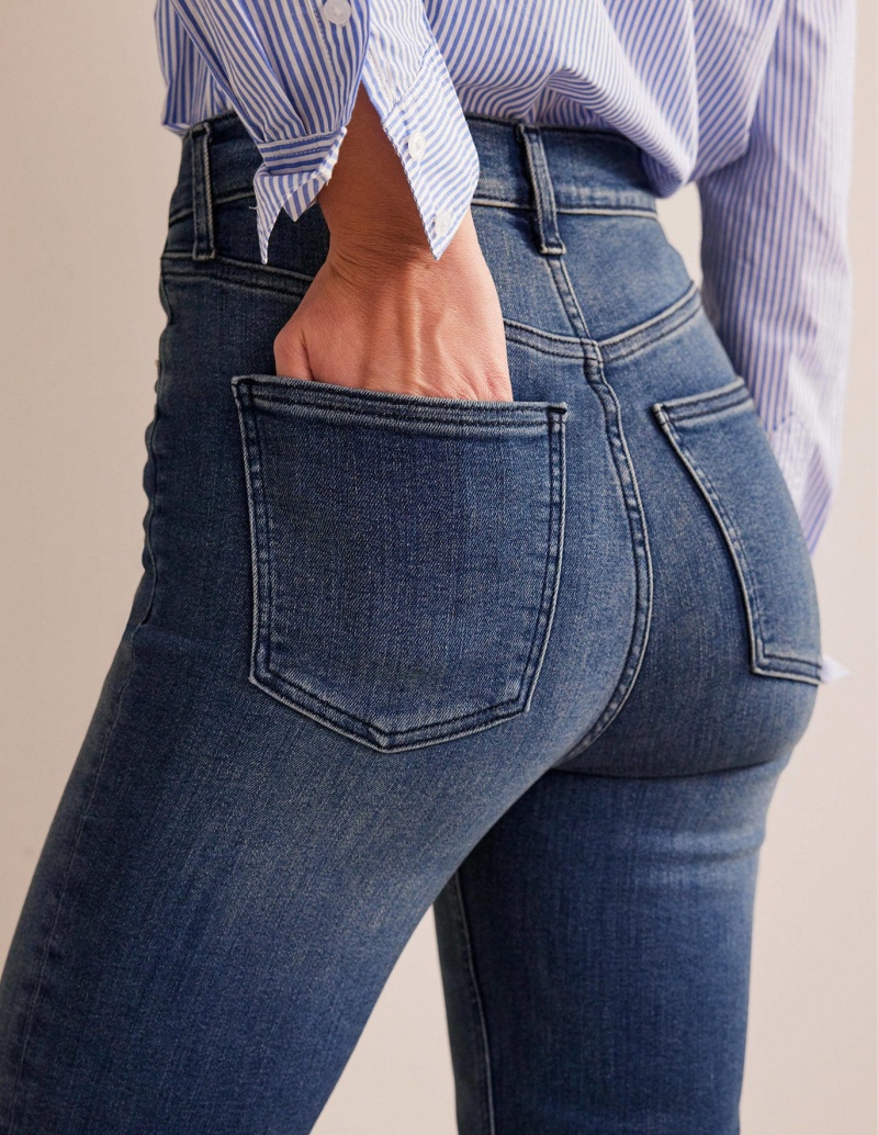 Boden High Rise True Gerade Jeans Damen Blau | ZSBDA-3897