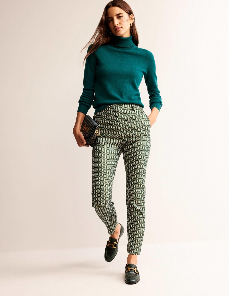 Boden Highgate Jacquard Hose Damen Grün | ENWQO-7945