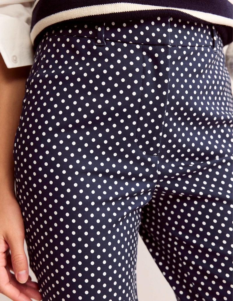 Boden Highgate Printed Hose Damen Navy | SXTRZ-2801