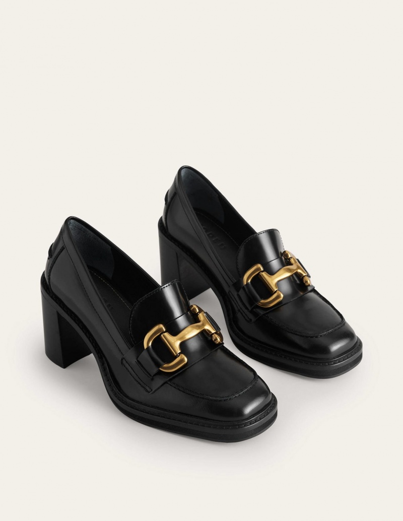 Boden Iris Snaffle Absatz Halbschuhe Damen Schwarz | DZWTX-9306