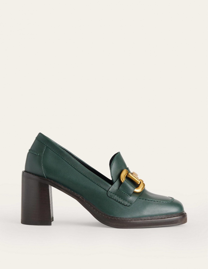 Boden Iris Snaffle Absatz Halbschuhe Damen Dunkelgrün | JRIEY-7239