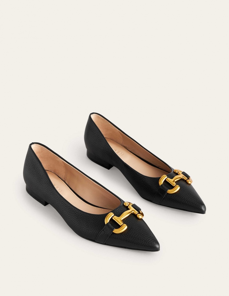 Boden Iris Snaffle Ballet Flache Schuhe Damen Schwarz | AXYSZ-8062