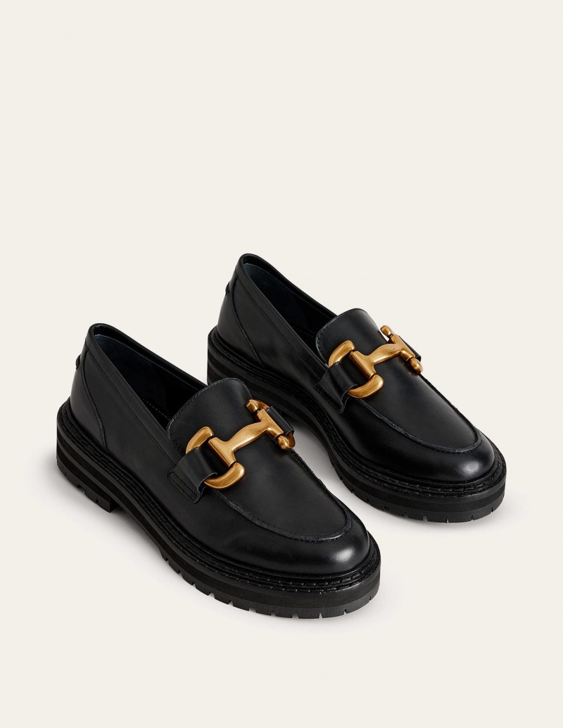 Boden Iris Snaffle Chunky Halbschuhe Damen Schwarz | GWUDJ-0578