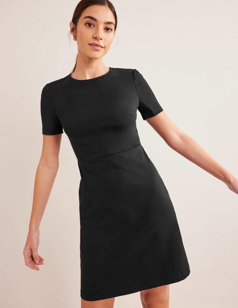 Boden Jersey Mini Shift Kleid Damen Schwarz | CSQUL-5097