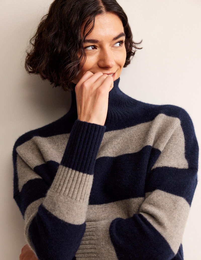 Boden Jessica Oversized Pullover Damen Navy | BFSHE-9742