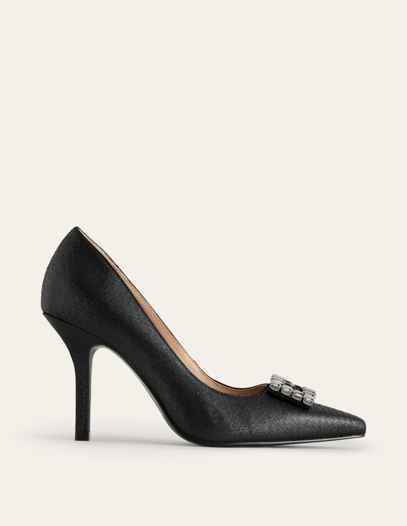 Boden Jewelled Absatz Court Schuhe Damen Schwarz Metal | JNBIW-7814