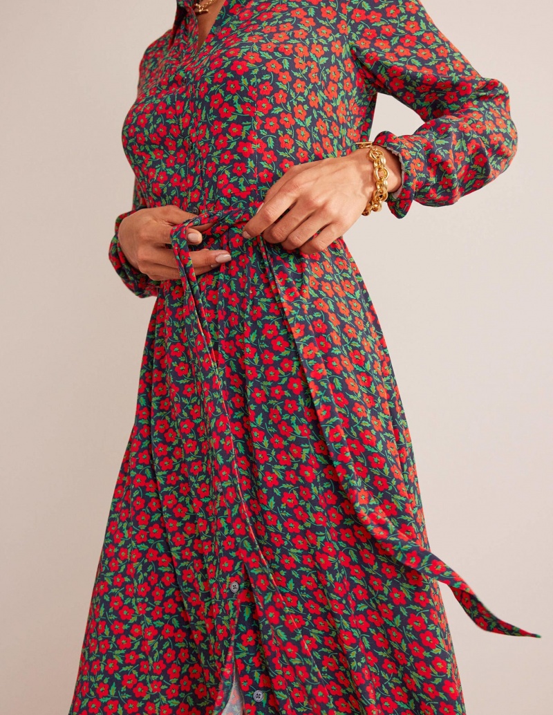 Boden Kate Midi Shirts Kleid Damen Mehrfarbig | JUBQT-2941