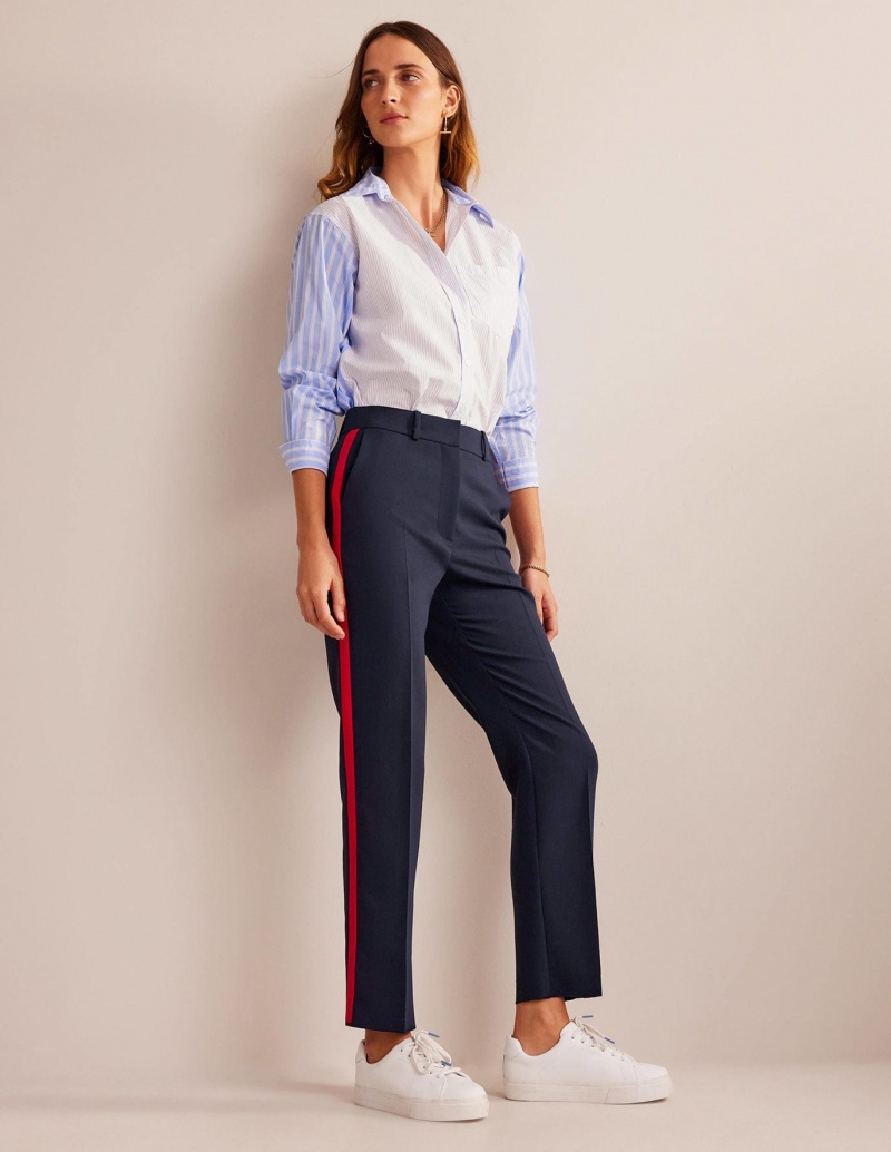 Boden Kew Side Stripe Hose Damen Navy | OSGMD-1920