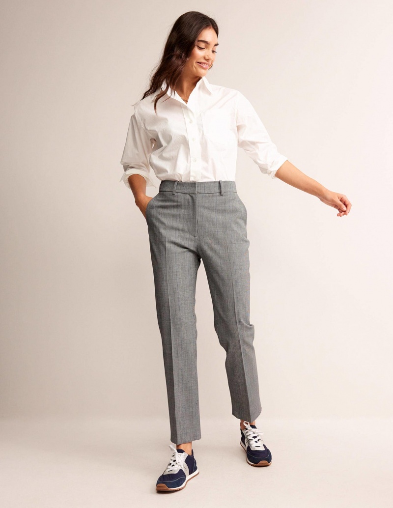 Boden Kew Wolle-Twill Hose Damen Weiß Grau Blau | YFOBR-9356