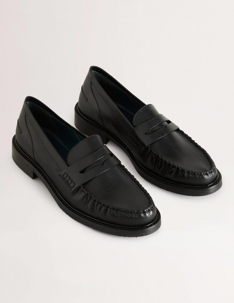 Boden Klassische Moccasin Halbschuhe Damen Schwarz | FADTC-4631