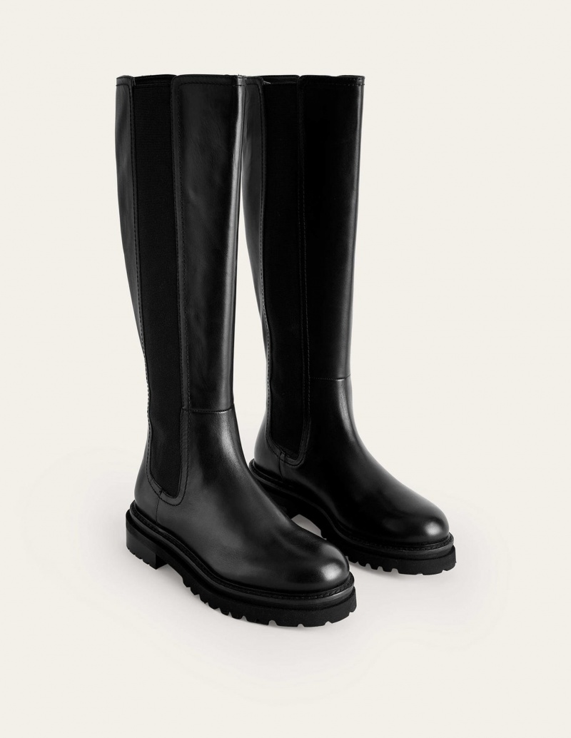 Boden Knee-High Chelsea Stiefel Damen Schwarz | APHFY-7931