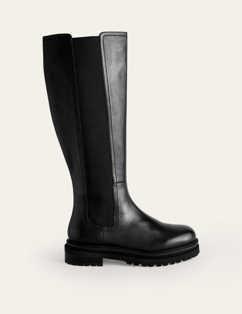 Boden Knee-High Chelsea Stiefel Damen Schwarz | APHFY-7931