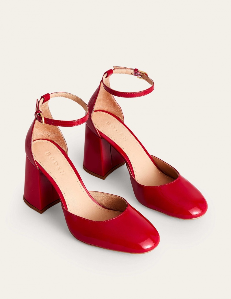 Boden Lack-Leder Court Schuhe Damen Rot | BPEIU-8590